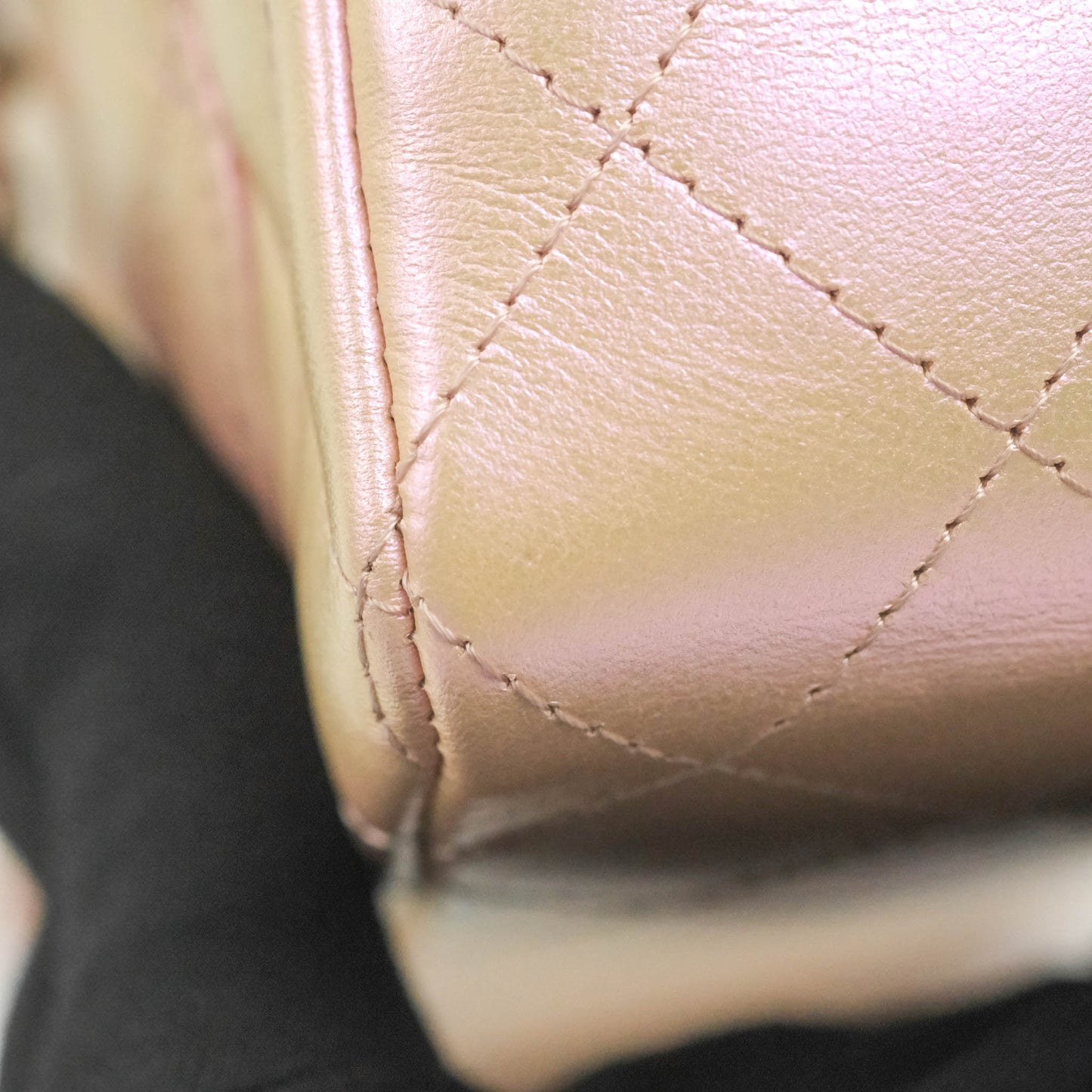 Chanel Quilted Mini Rectangular Flap Iridescent Pink Calfskin Silver Hardware