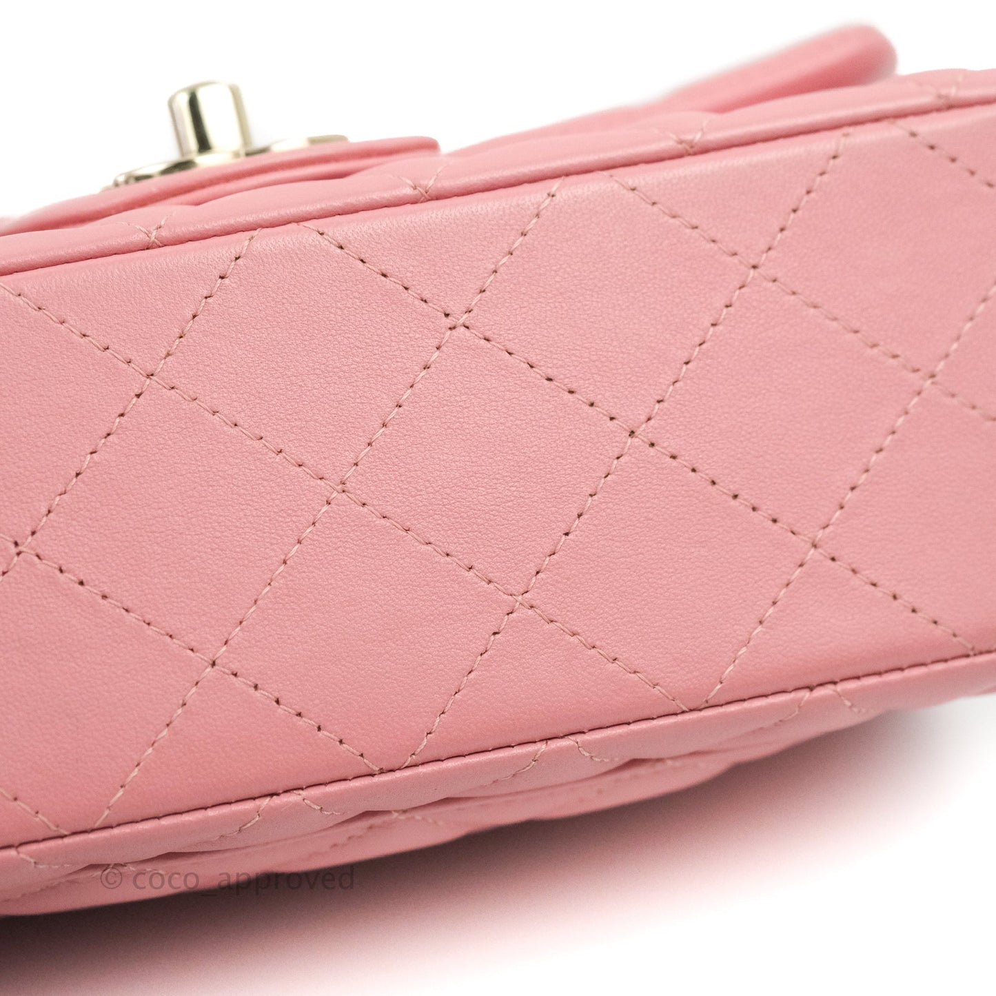 Chanel Quilted Mini Rectangular Flap Pink Lambskin Gold Hardware