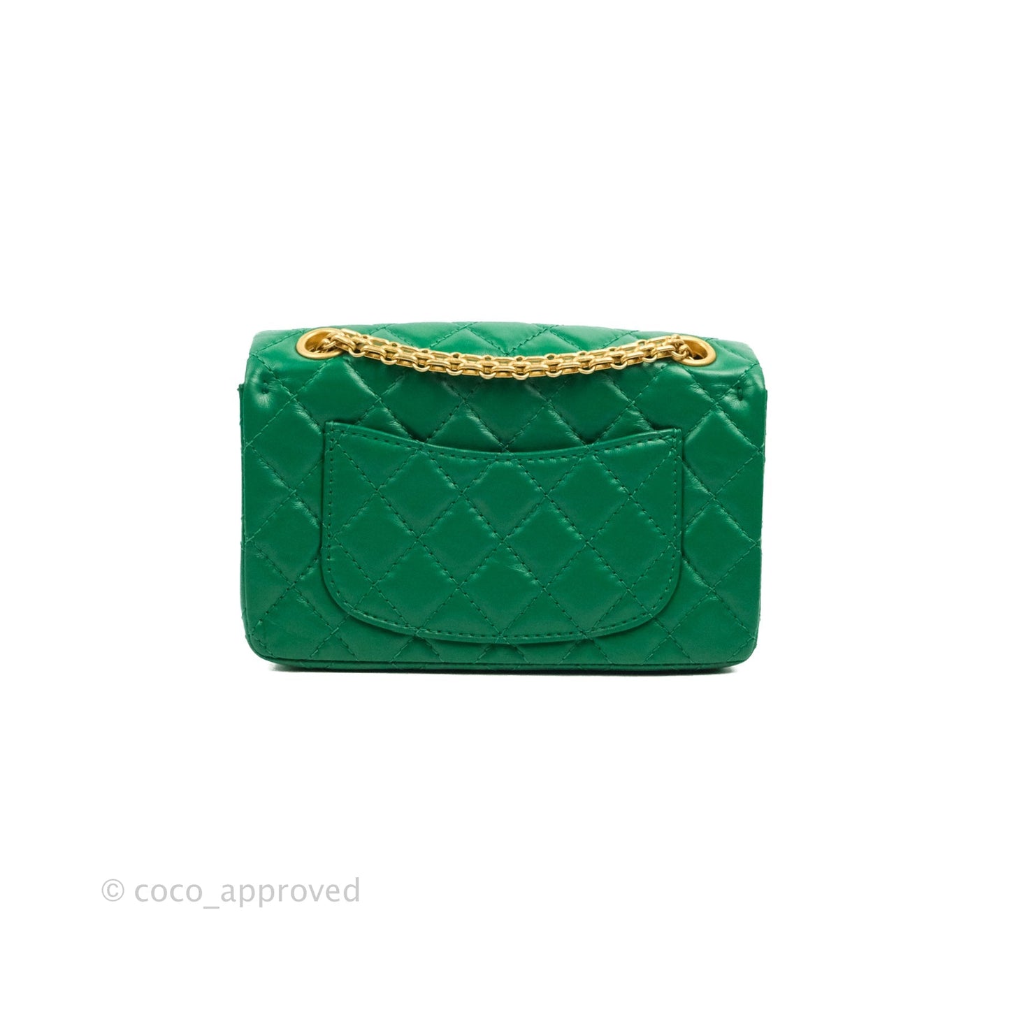 Chanel Mini Reissue 224 Green Aged Calfskin Aged Gold Hardware