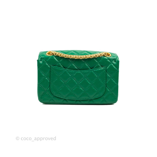 Chanel Mini Reissue 224 Green Aged Calfskin Aged Gold Hardware