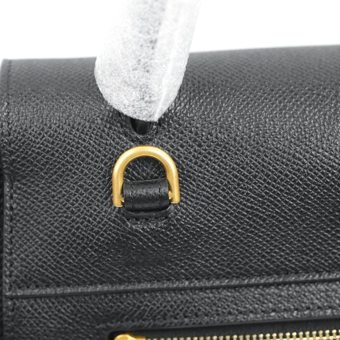 Celine Micro Belt Bag Dark Grey Grained Calfskin Gold Hardware