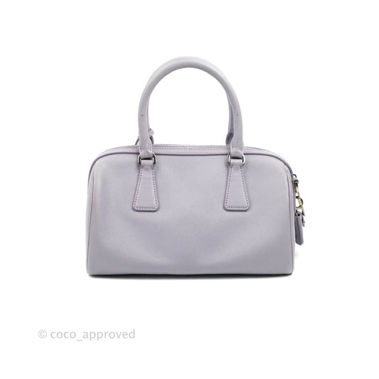 Prada Lilac Lux Convertible Boston Saffiano Leather Mini