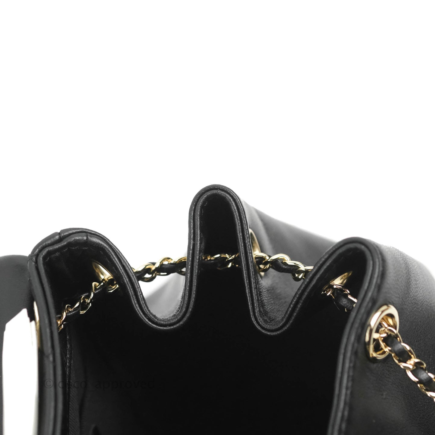 Chanel Quilted Small Duma Drawstring Backpack Black Lambskin 22A