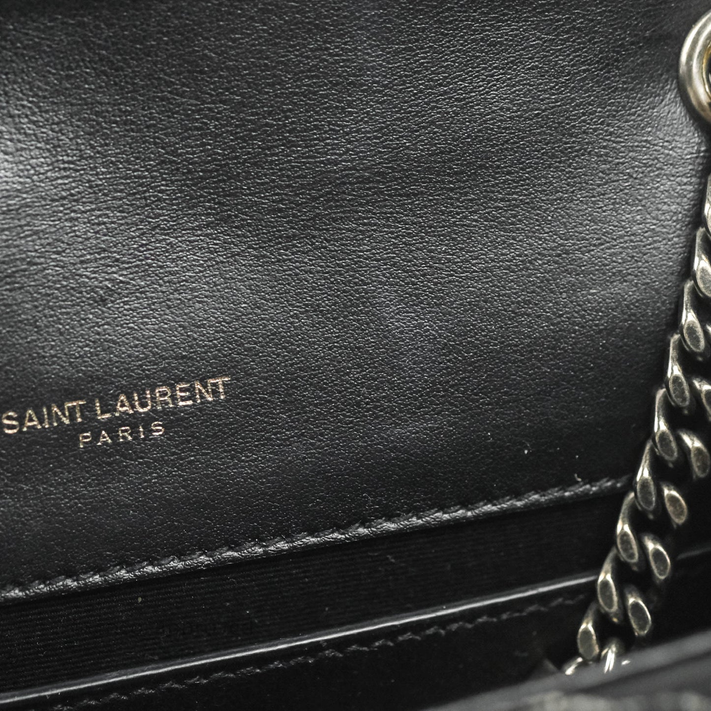 Saint Laurent Small Kate Marbled Stain Chain Bag Black Ruthenium Hardware