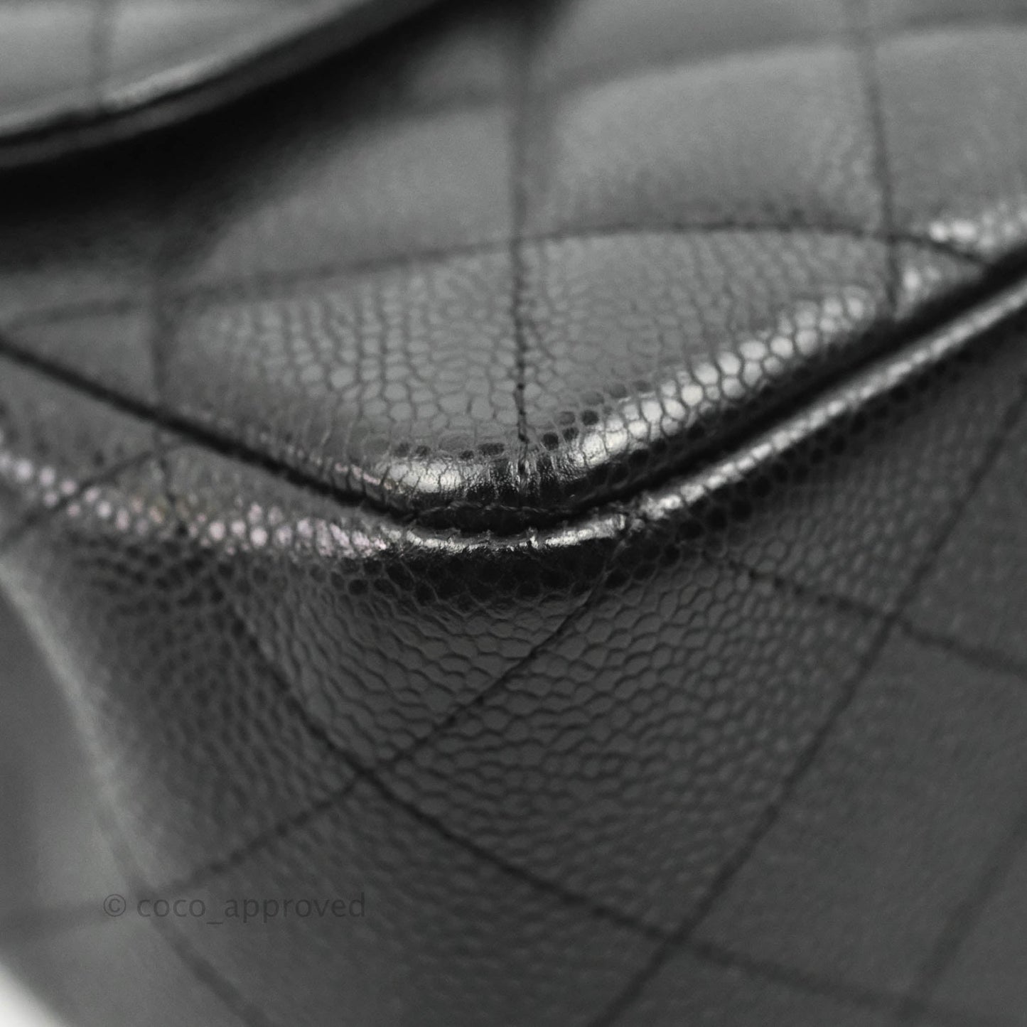 Chanel Jumbo Single Flap Black Caviar Silver Hardware