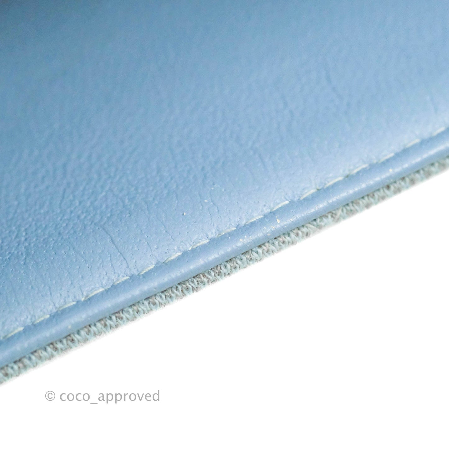 Chanel Jersey Quilted Medium Flap Light Blue Silver Hardware