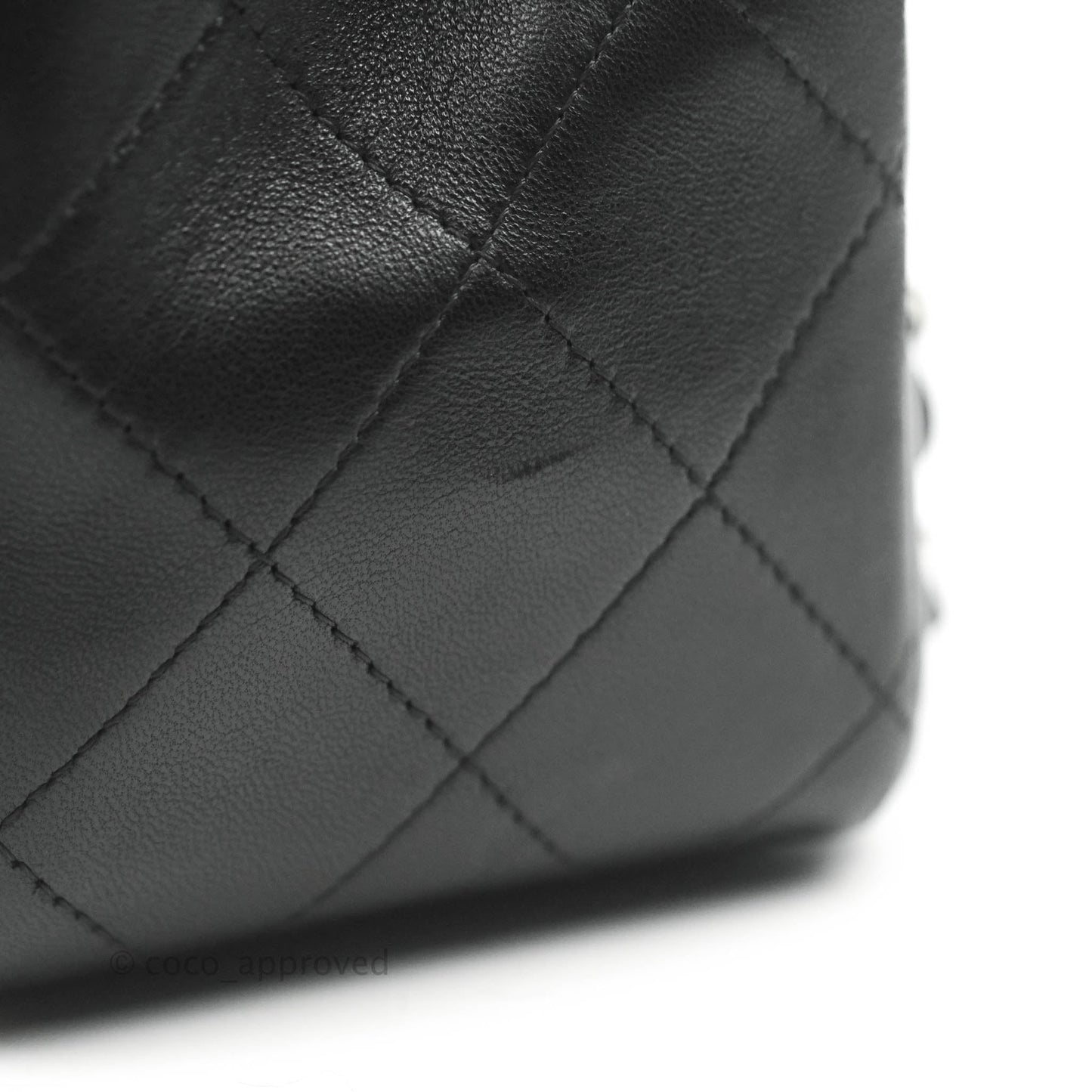 Chanel Quilted Maxi Single Flap Black Lambskin Silver Hardware