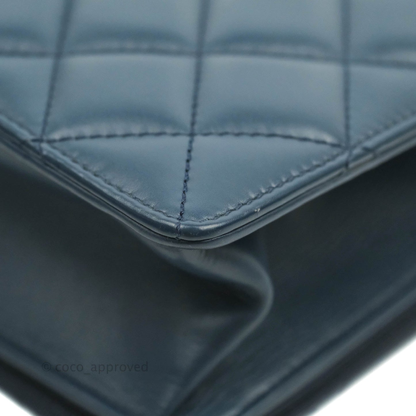 Chanel Quilted Ballerina Small Flap Bag Blue Black Ruthenium Hardware