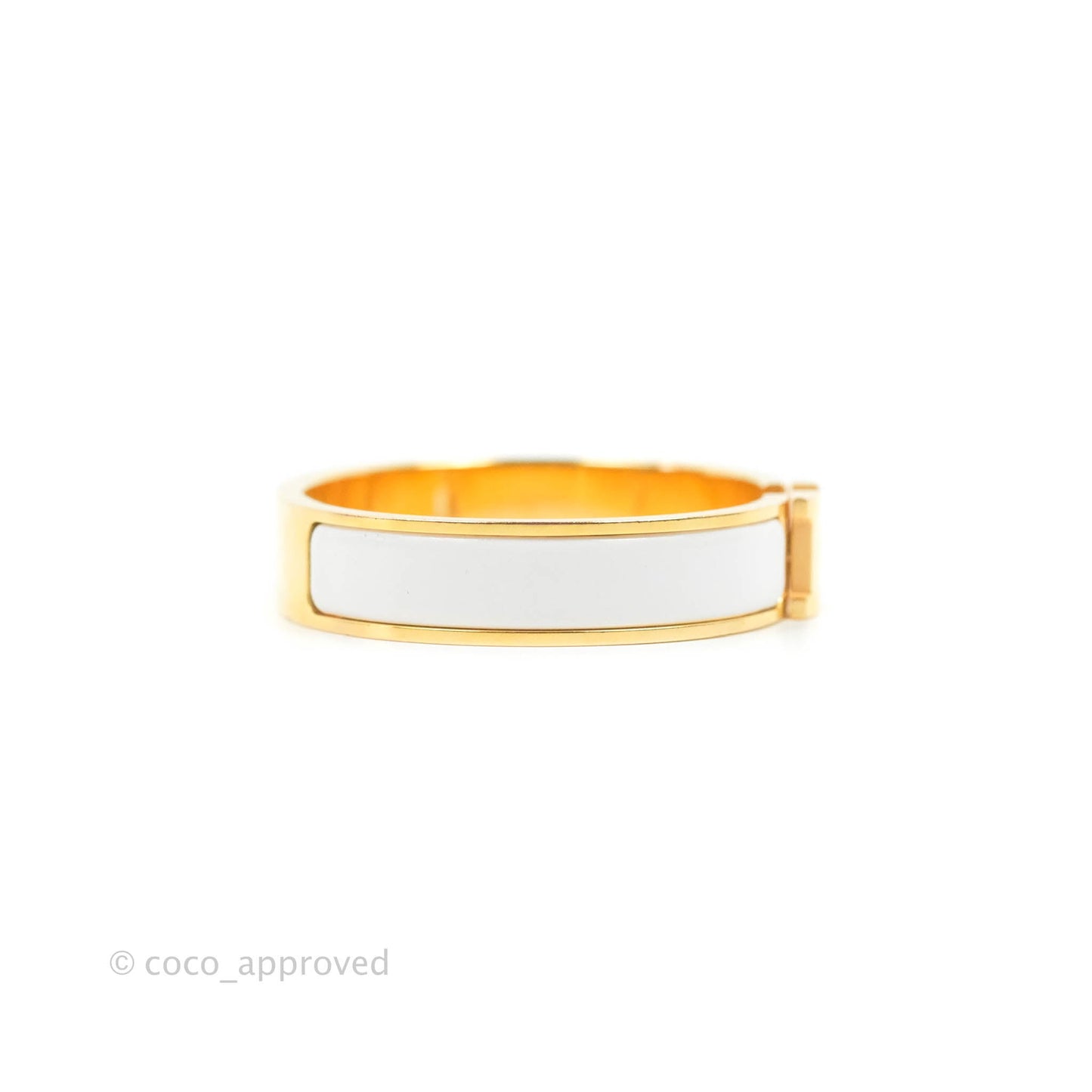 Hermès Clic H Bracelet White Rose Gold PM