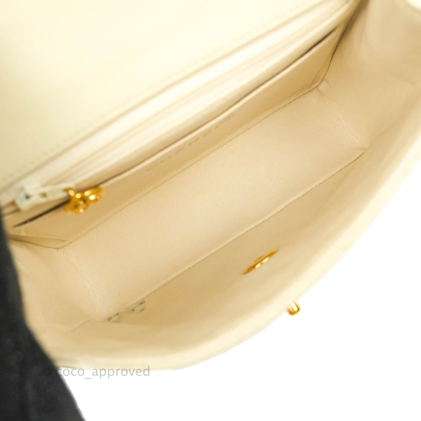 Chanel Vintage Mini Square Beige Lambskin 24K Gold Hardware