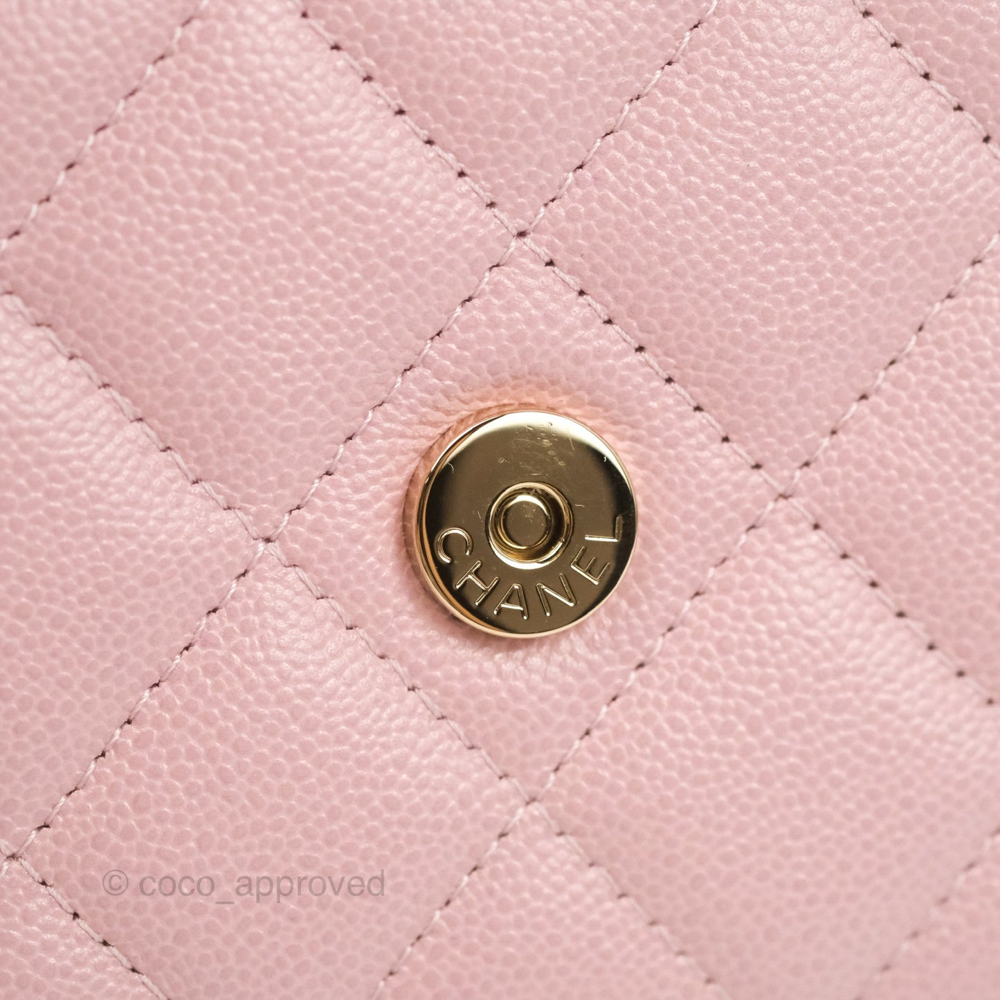 Chanel Quilted Wallet on Chain WOC Light Pink Caviar Gold Hardware