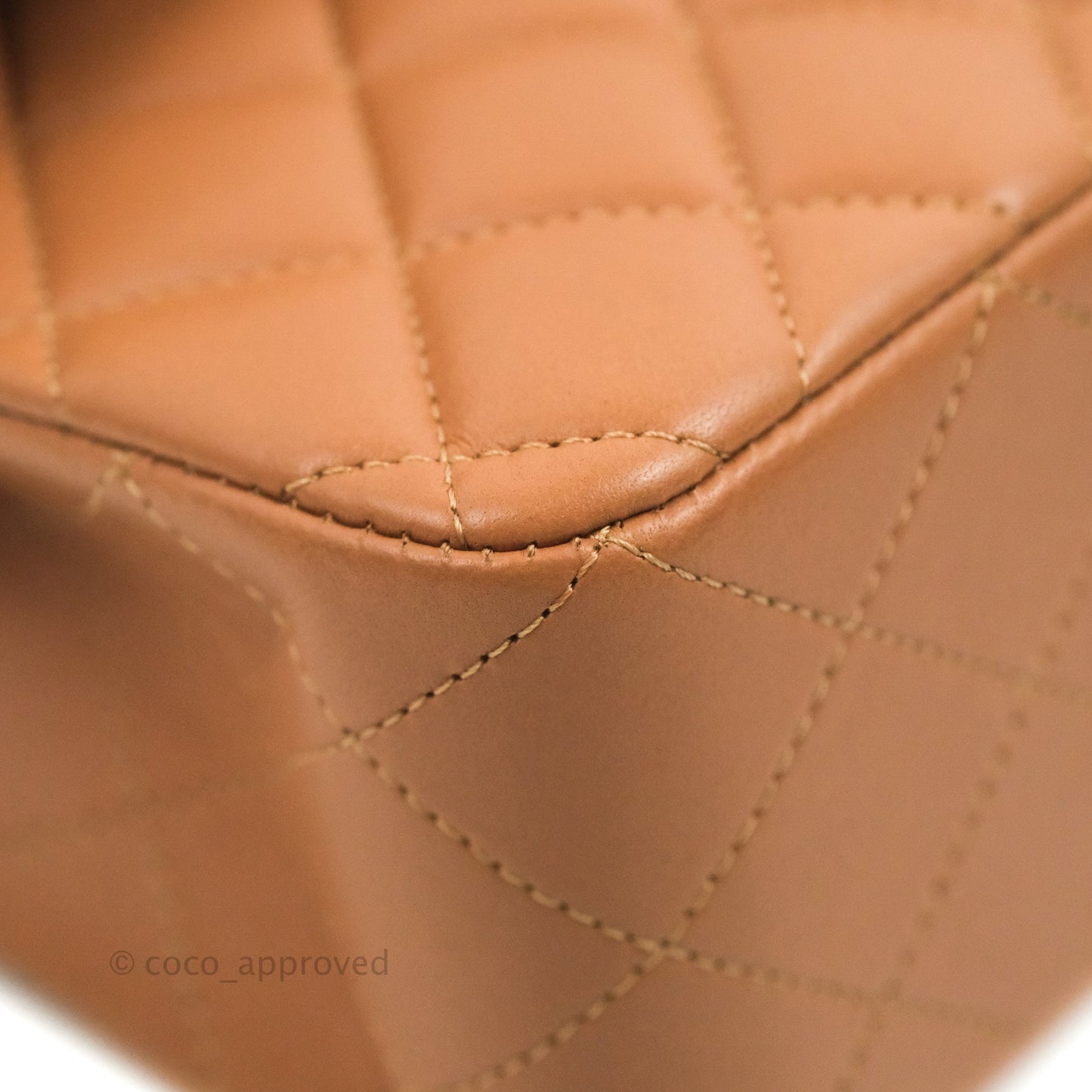 Chanel Small Classic Quilted Flap Dark Beige Caramel Lambskin Gold Hardware 21P