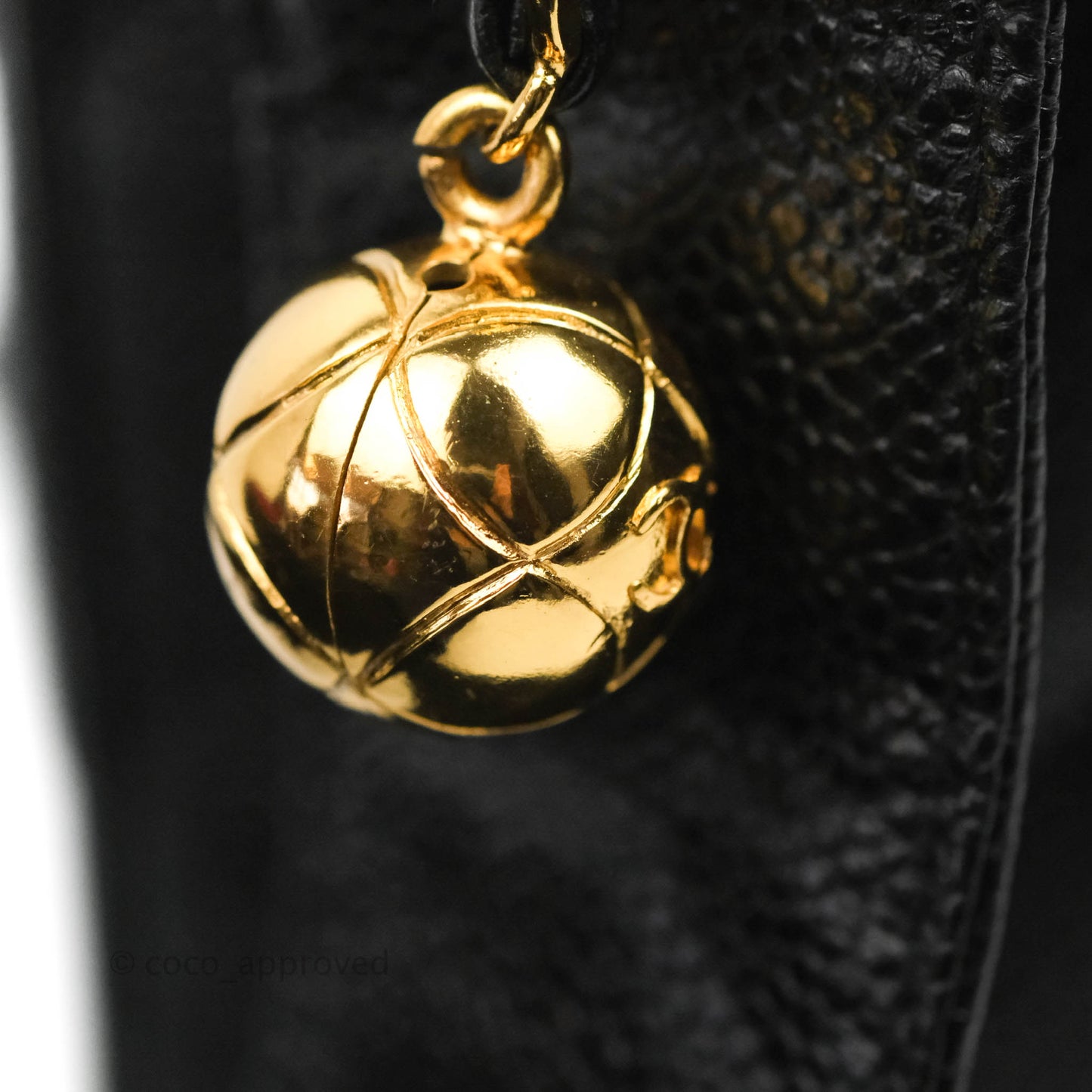 Chanel Vintage Large Camera Bag Black Caviar Gold Hardware