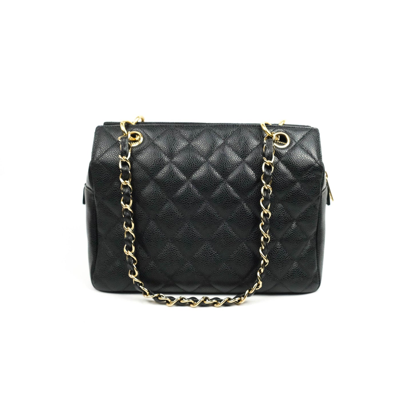 Chanel PTT Petite Timeless Shopping Tote Bag Black Caviar Gold Hardware