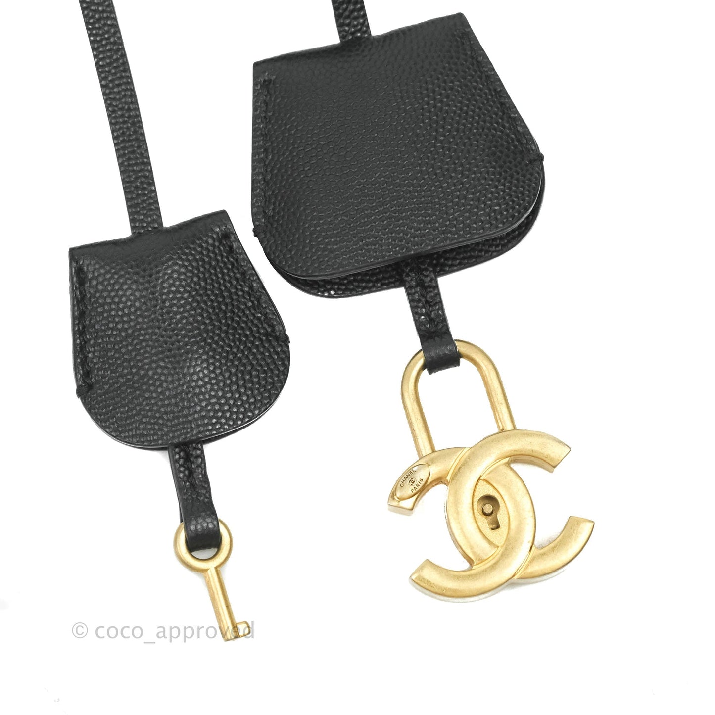 Chanel Quilted CC North South Filigree Vanity Case Black Caviar Gold Hardware