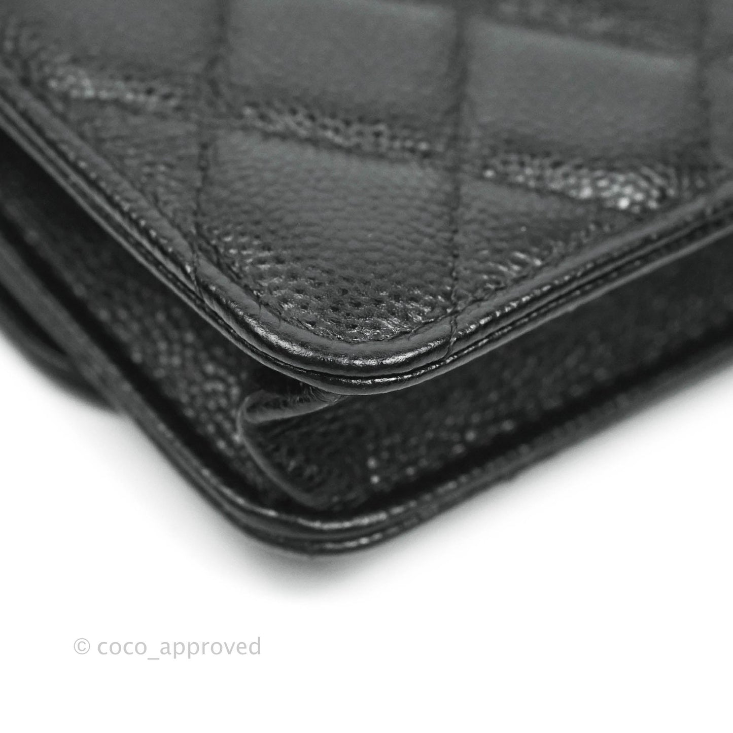 Chanel Miss Coco Clutch With Chain Quilted Black Caviar Gold Hardware
