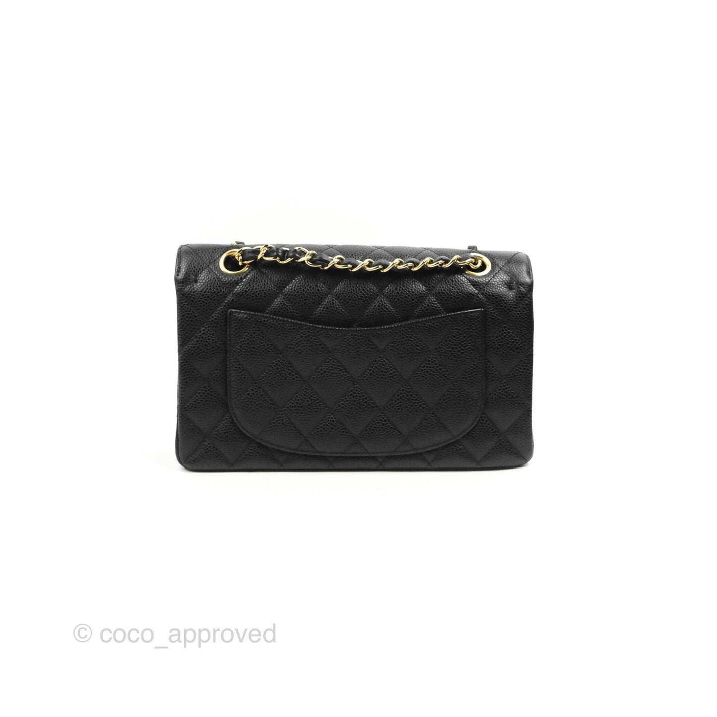 Chanel Small Classic Quilted Flap Black Caviar Gold Hardware