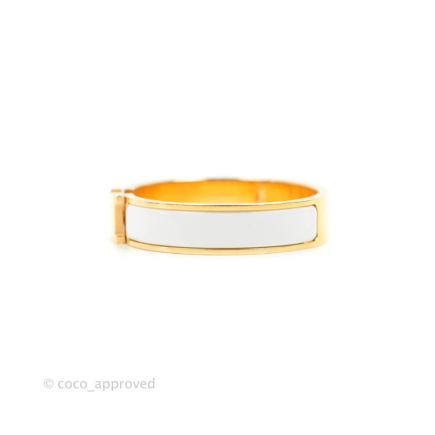 Hermès Clic H Bracelet White Rose Gold PM