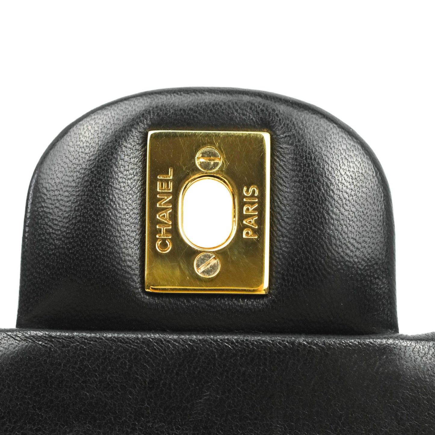 Chanel Classic M/L Flap Bag Black Lambskin Gold Hardware