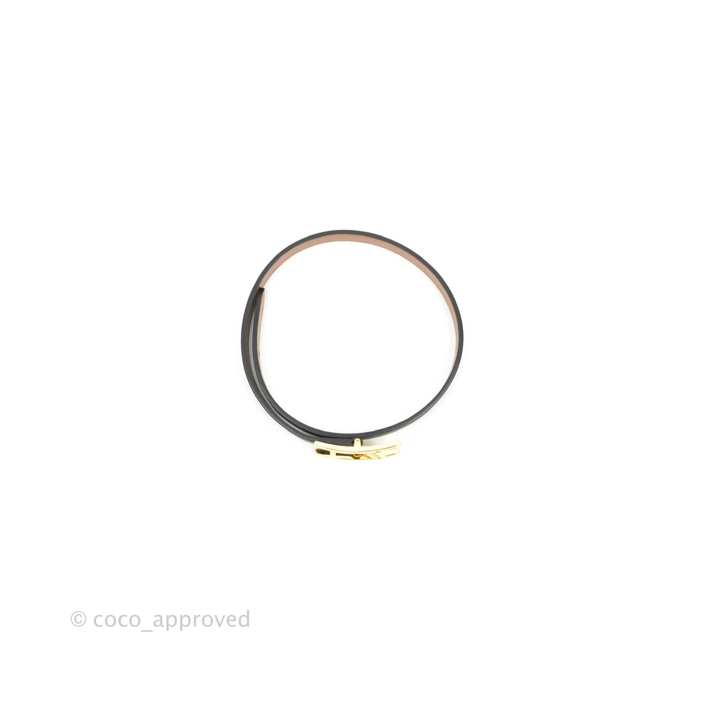 Hermès Veau Behapi Single Tour Bracelet Black Fauve