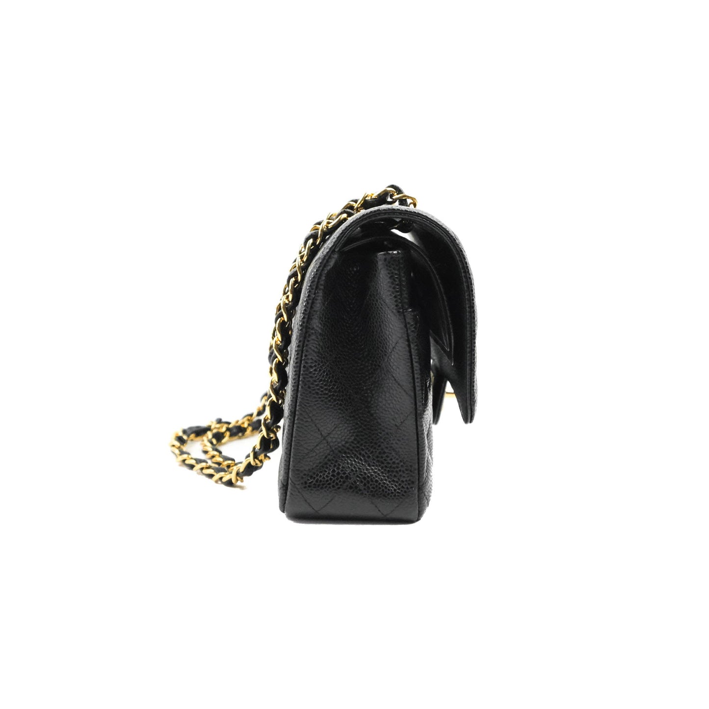 Chanel Classic M/L Medium Flap Quilted Black Caviar Gold Hardware