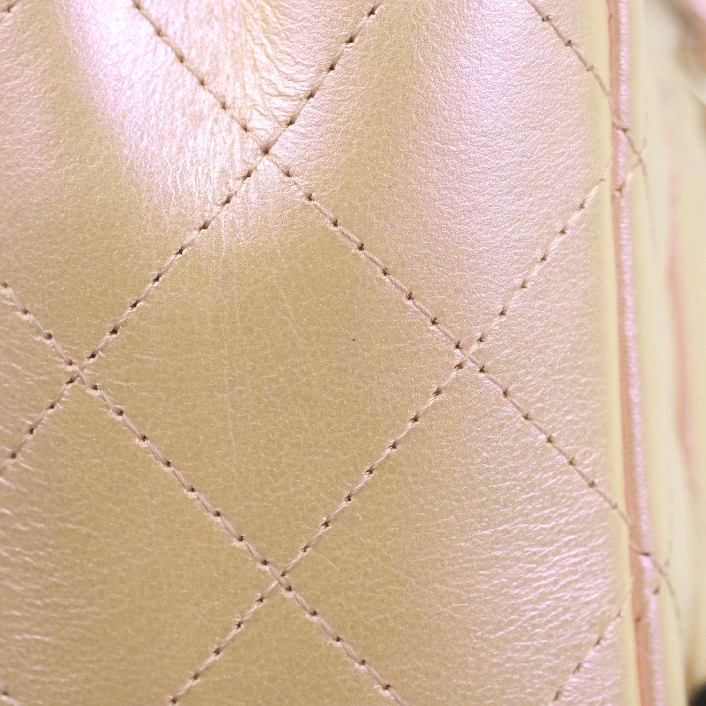 Chanel Quilted Mini Rectangular Flap Iridescent Pink Calfskin Silver Hardware