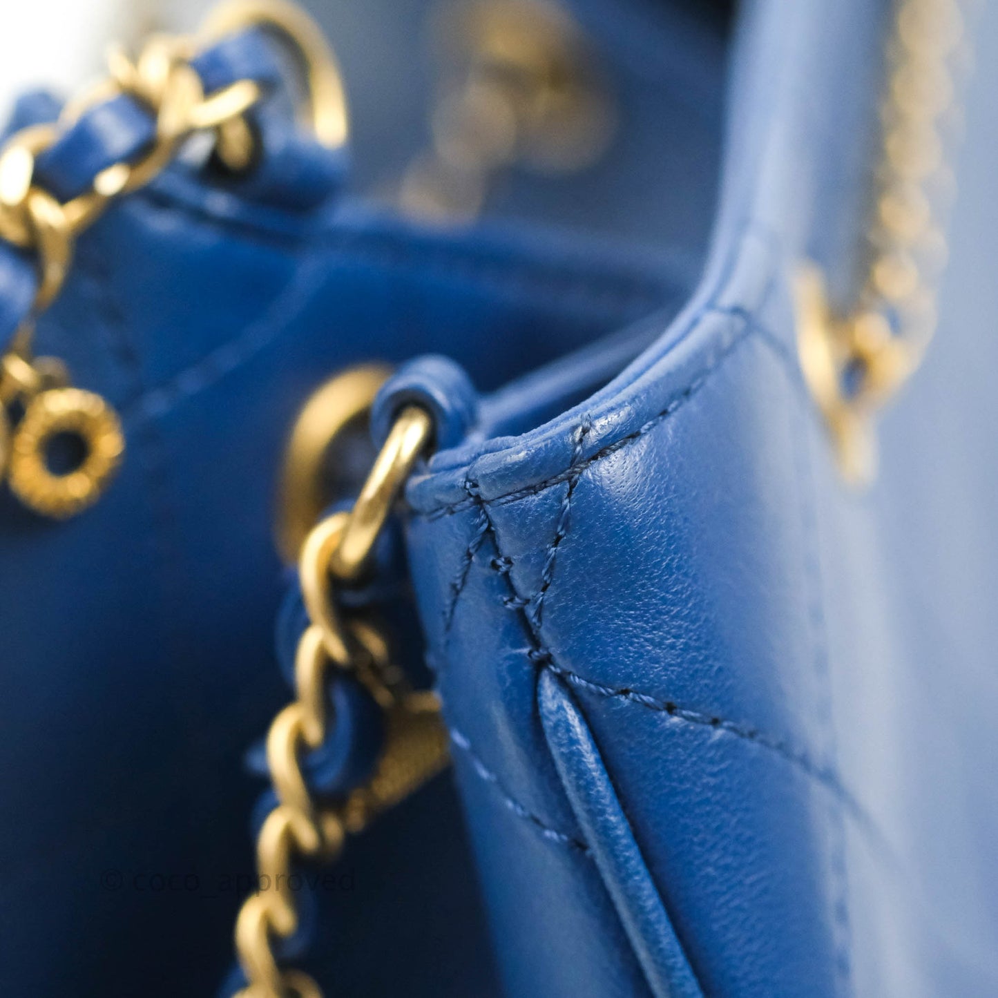 Chanel Egyptian Amulet Drawstring Bucket Bag Navy Aged Gold Hardware