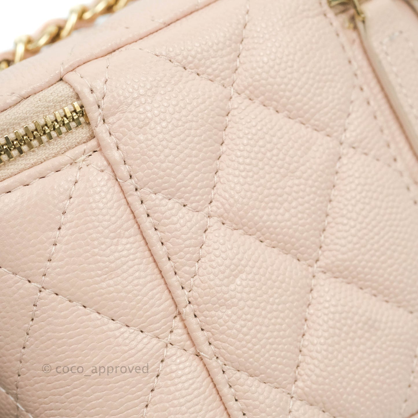 Chanel Classic Mini Vanity With Chain Light Pink Caviar Gold Hardware