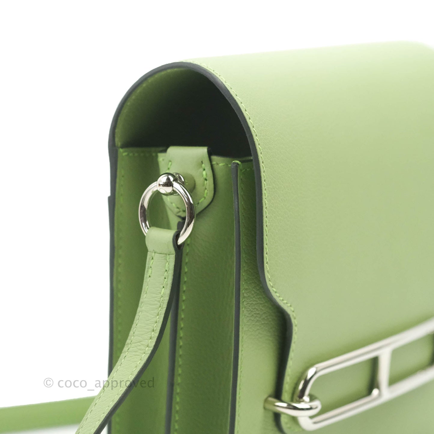 Hermès Roulis Mini 18 Evercolor Vert Criquet Palladium Hardware