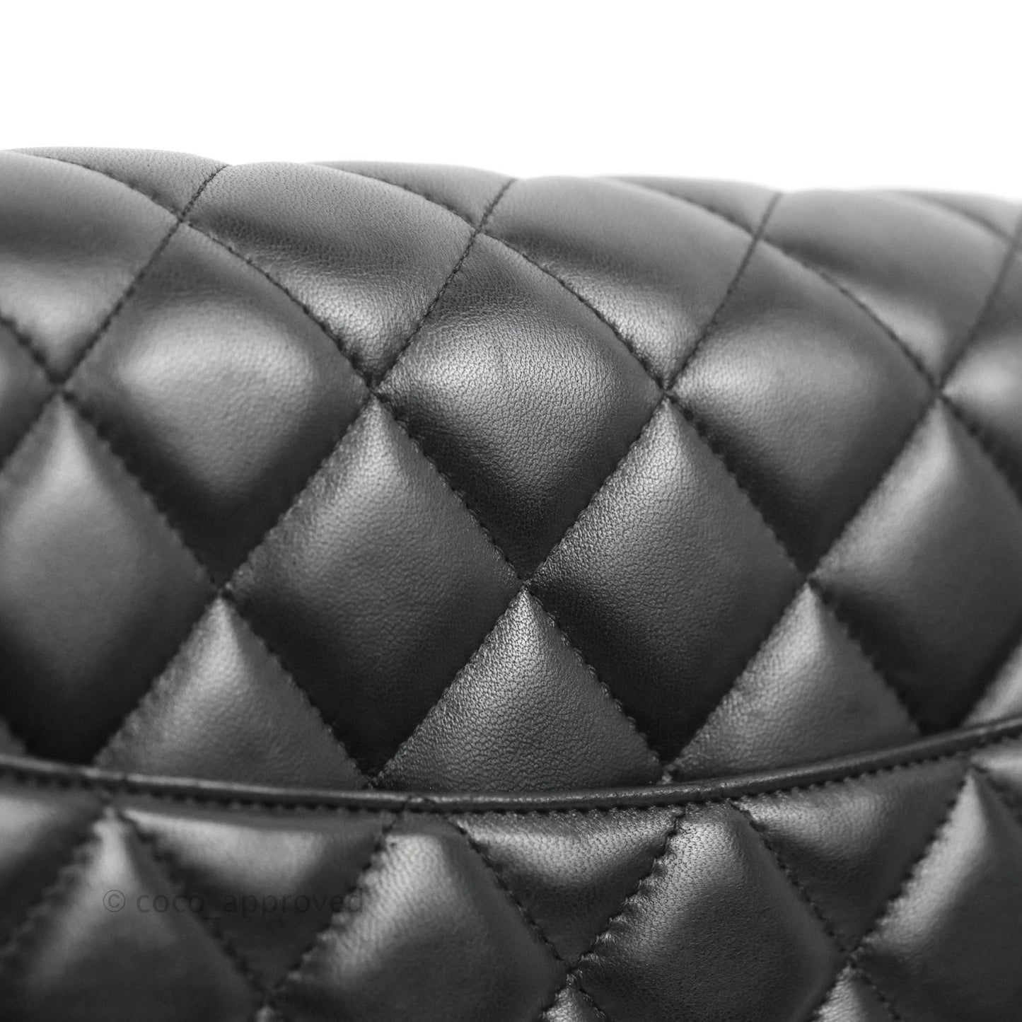 Chanel Quilted Maxi Single Flap Black Lambskin Silver Hardware