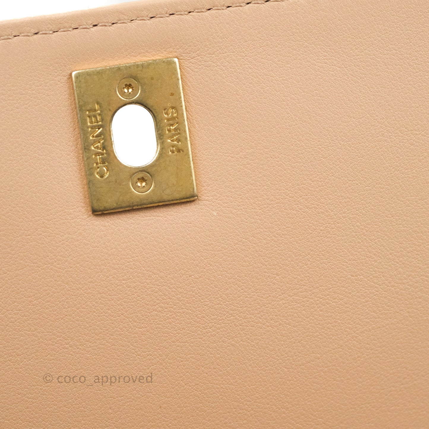 Chanel Pearl Chain Bag Pink Calfskin Aged Gold Hardware
