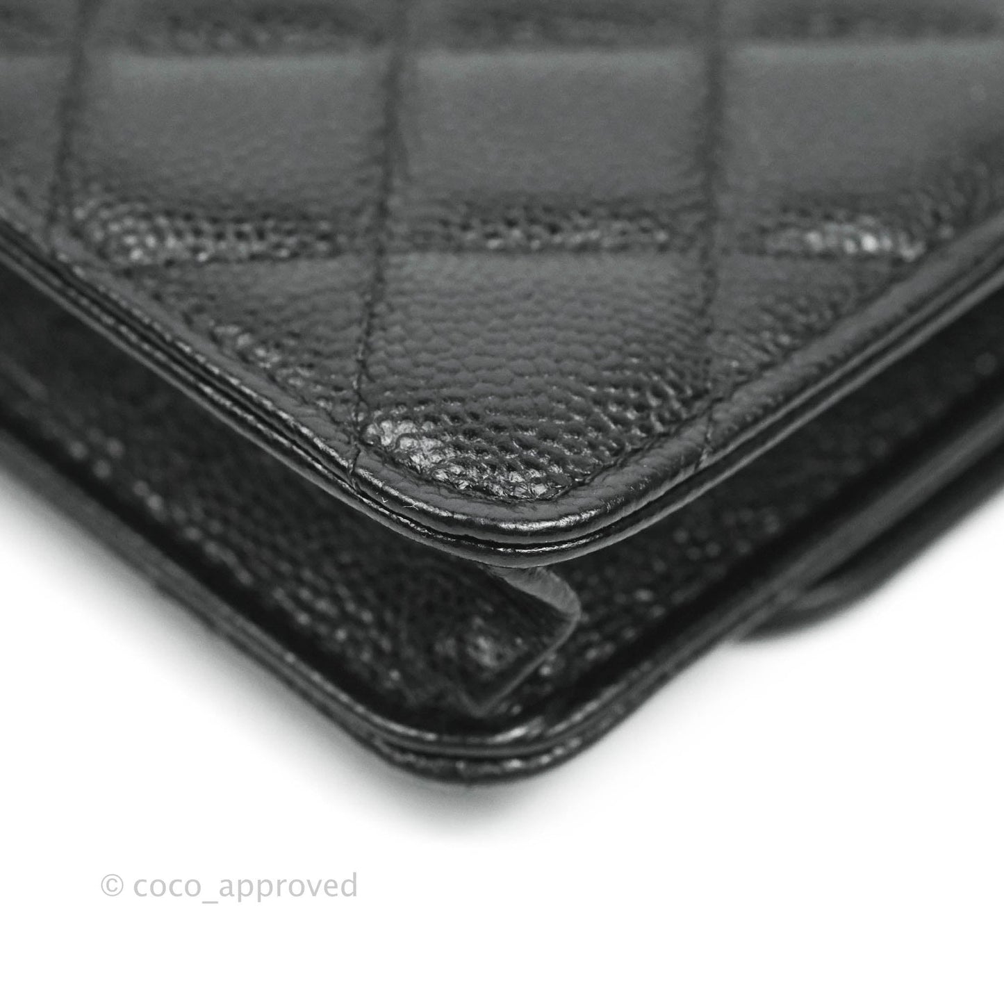 Chanel Miss Coco Clutch With Chain Quilted Black Caviar Gold Hardware