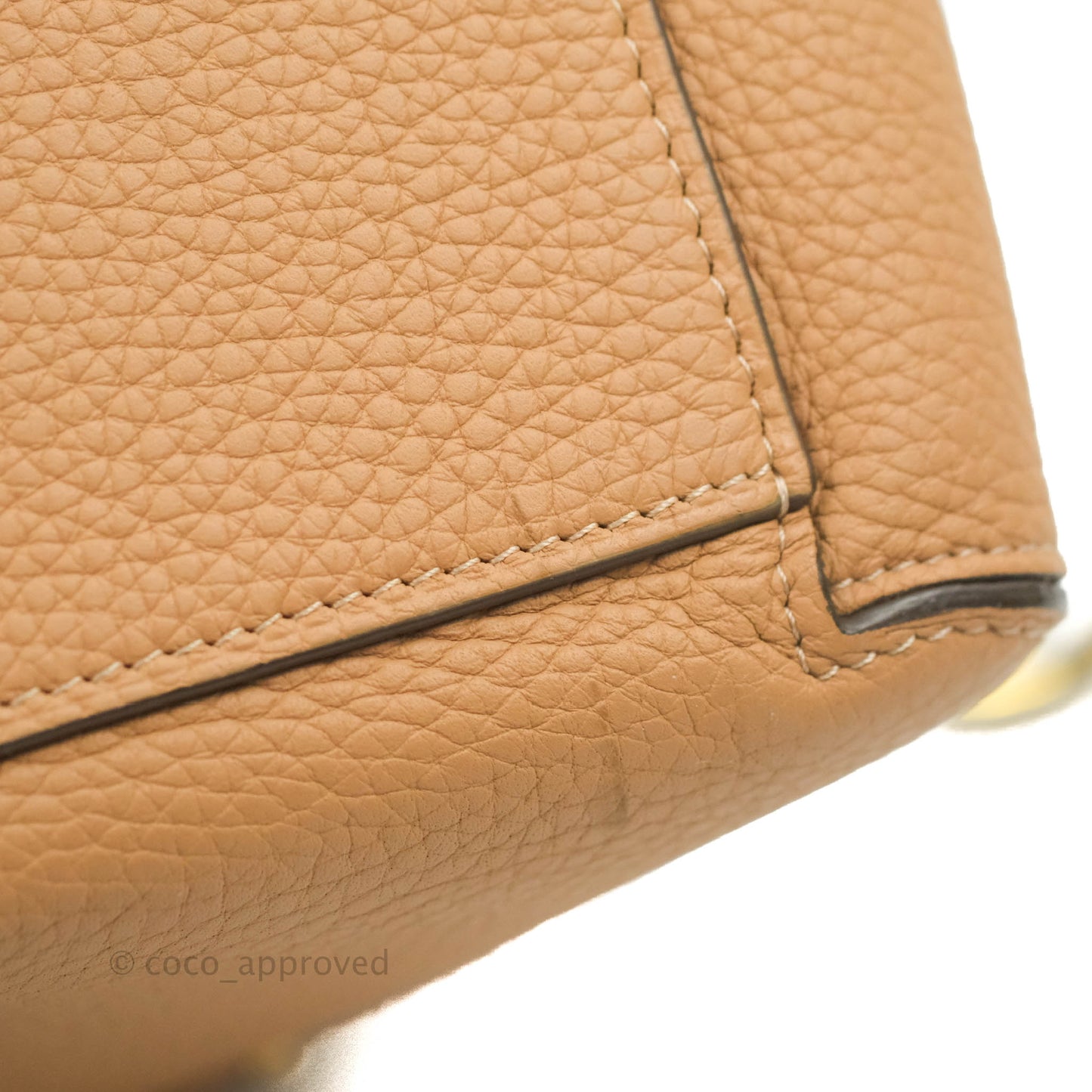 Delvaux Cool Box MM in Taurillon Soft Grained Calfskin Vegetal Ivory Gold Hardware