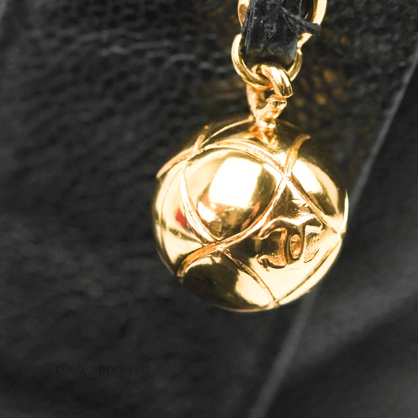 Chanel Vintage Large Camera Bag Black Caviar Gold Hardware