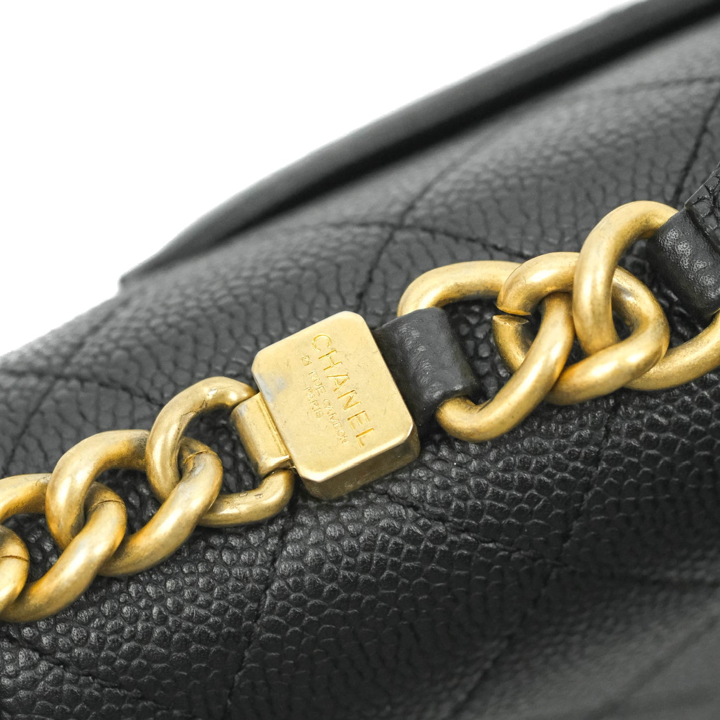 Chanel Chic Affinity Small Grained Calfskin Black Aged Gold Hardware