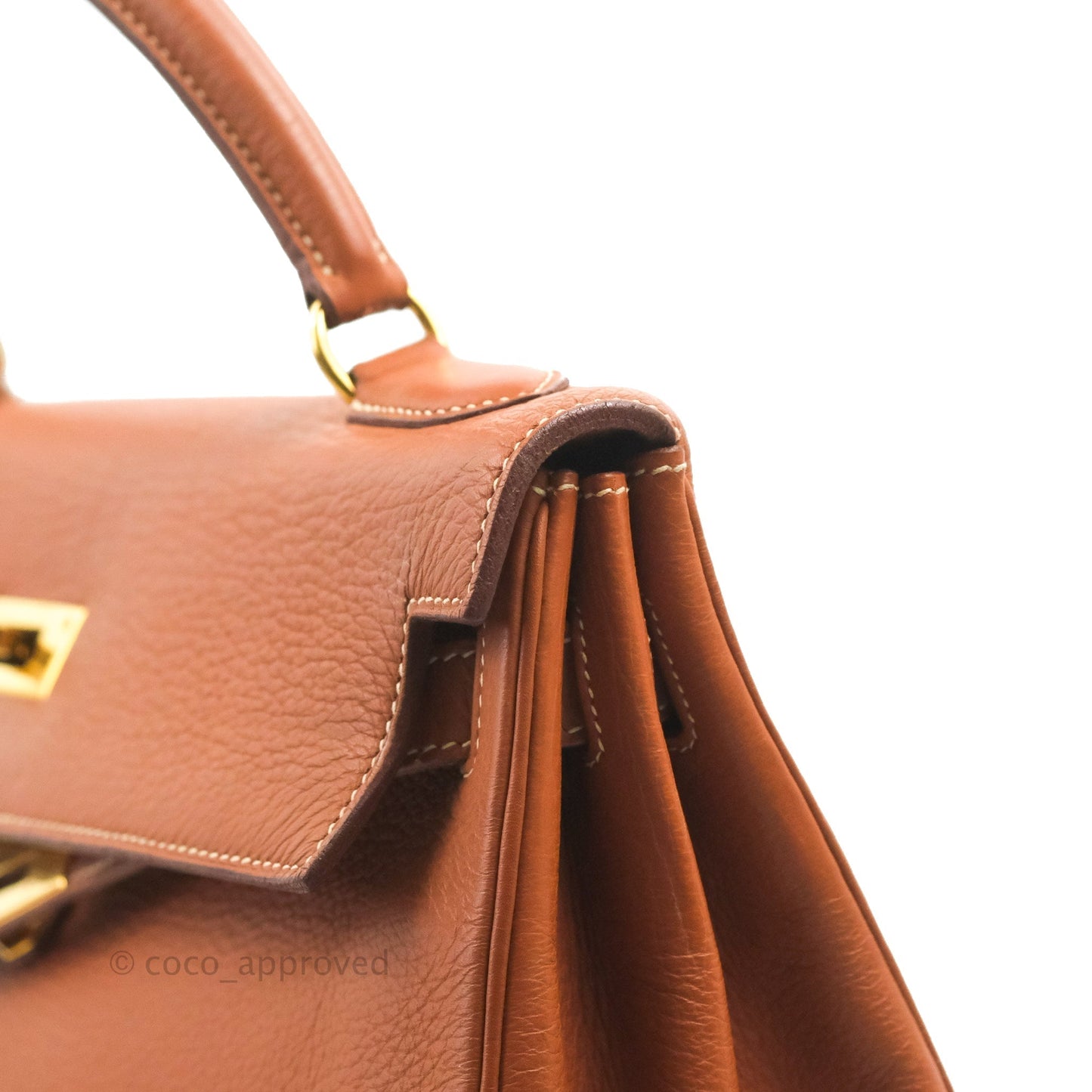 Hermès Kelly 32 Retourne Gold Clemence Gold Hardware