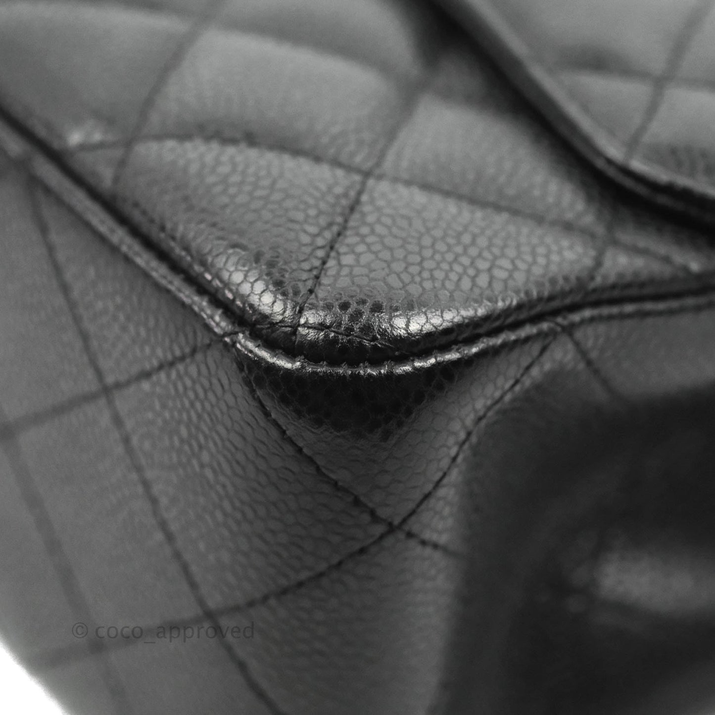 Chanel Jumbo Single Flap Black Caviar Silver Hardware