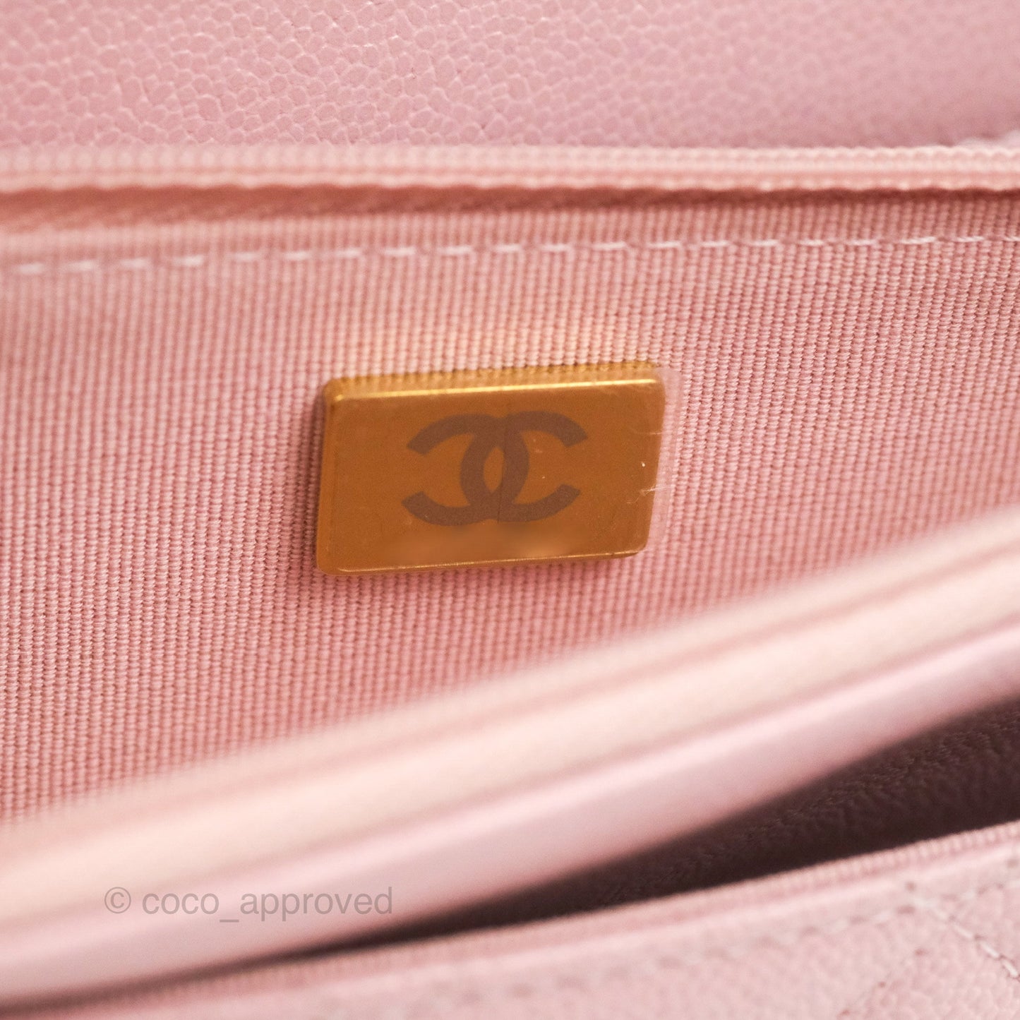 Chanel Quilted Wallet on Chain WOC Light Pink Caviar Gold Hardware