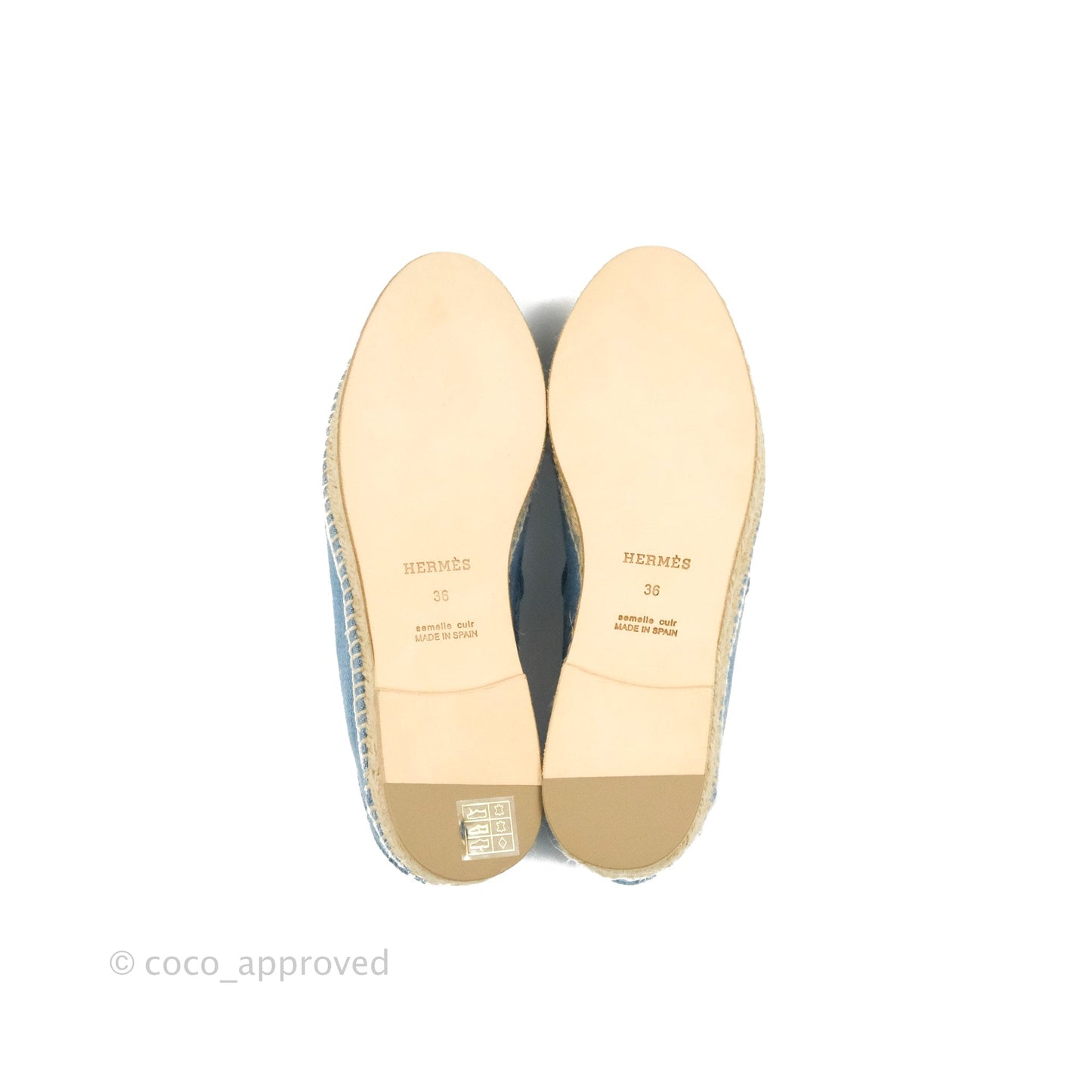 Hermes Denim Canvas Trip Espadrilles Bleu Clair Size 36