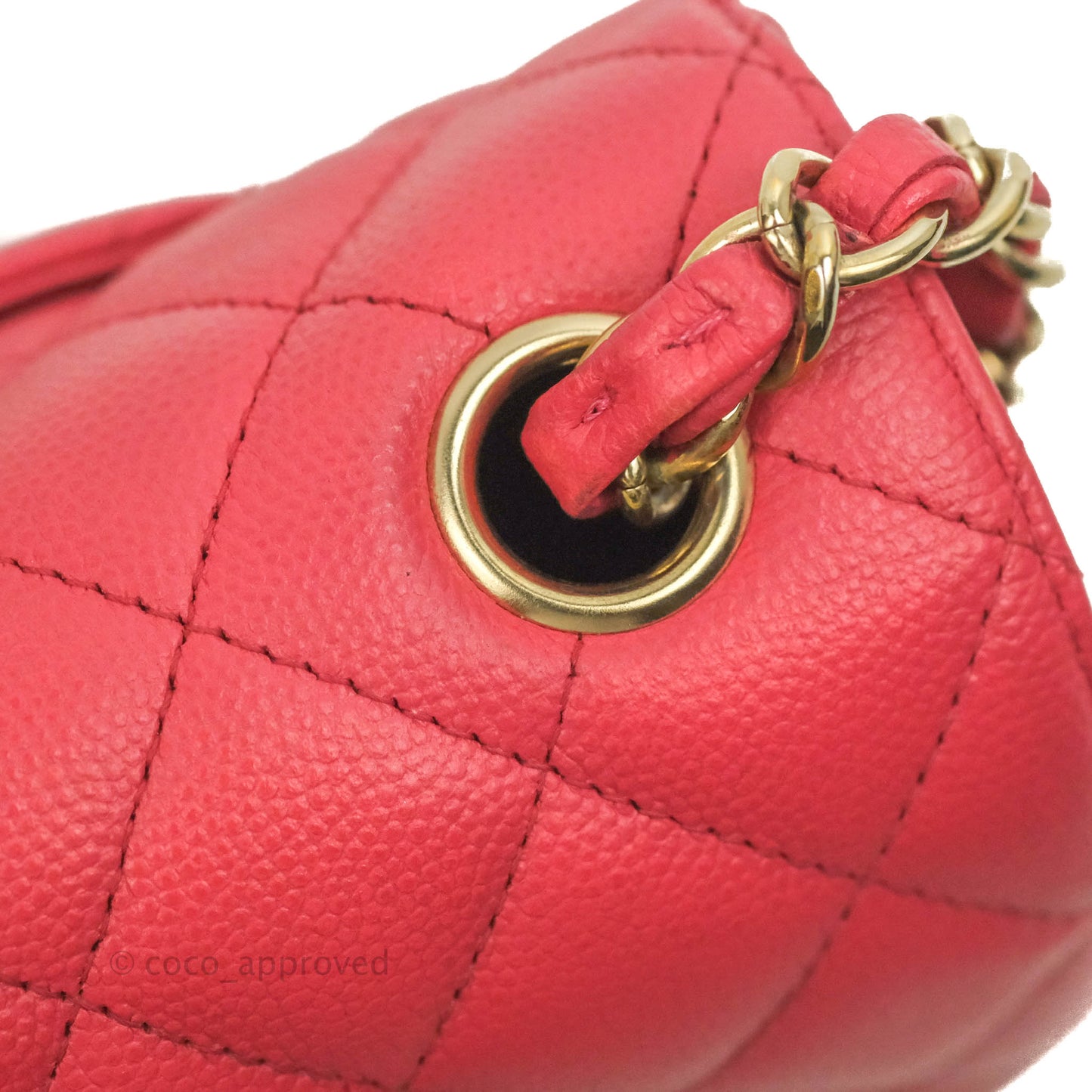 Chanel Quilted Mini Rectangular Flap Pink Caviar Gold Hardware 17C