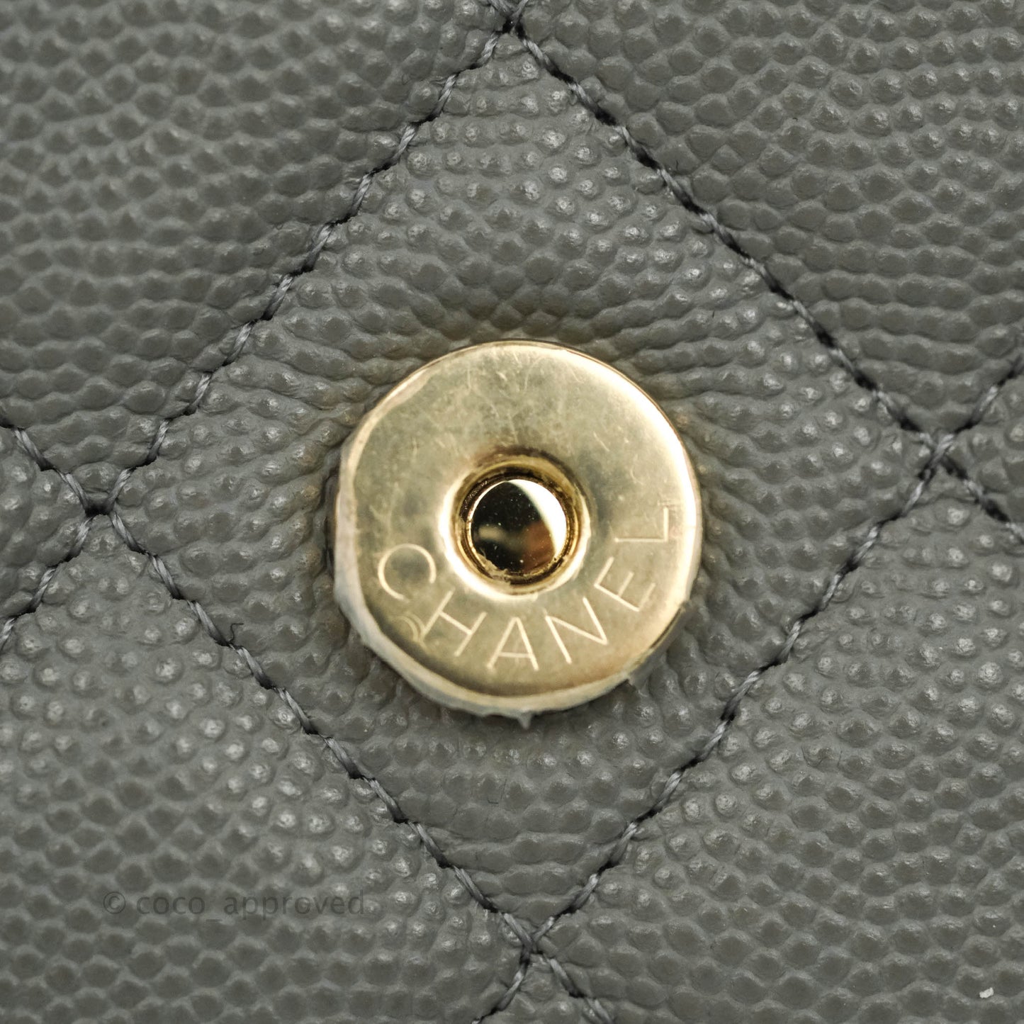 Chanel Wallet On Chain WOC Caviar Grey Gold Hardware