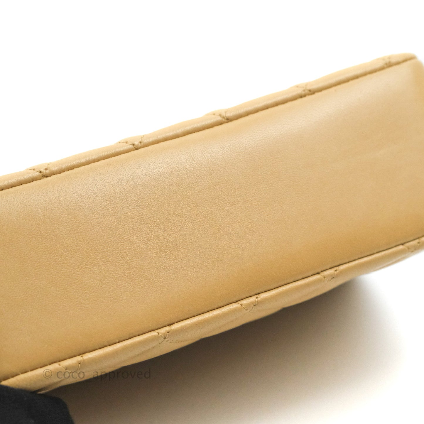 Chanel Vintage Mini Square Beige Lambskin 24K Gold Hardware