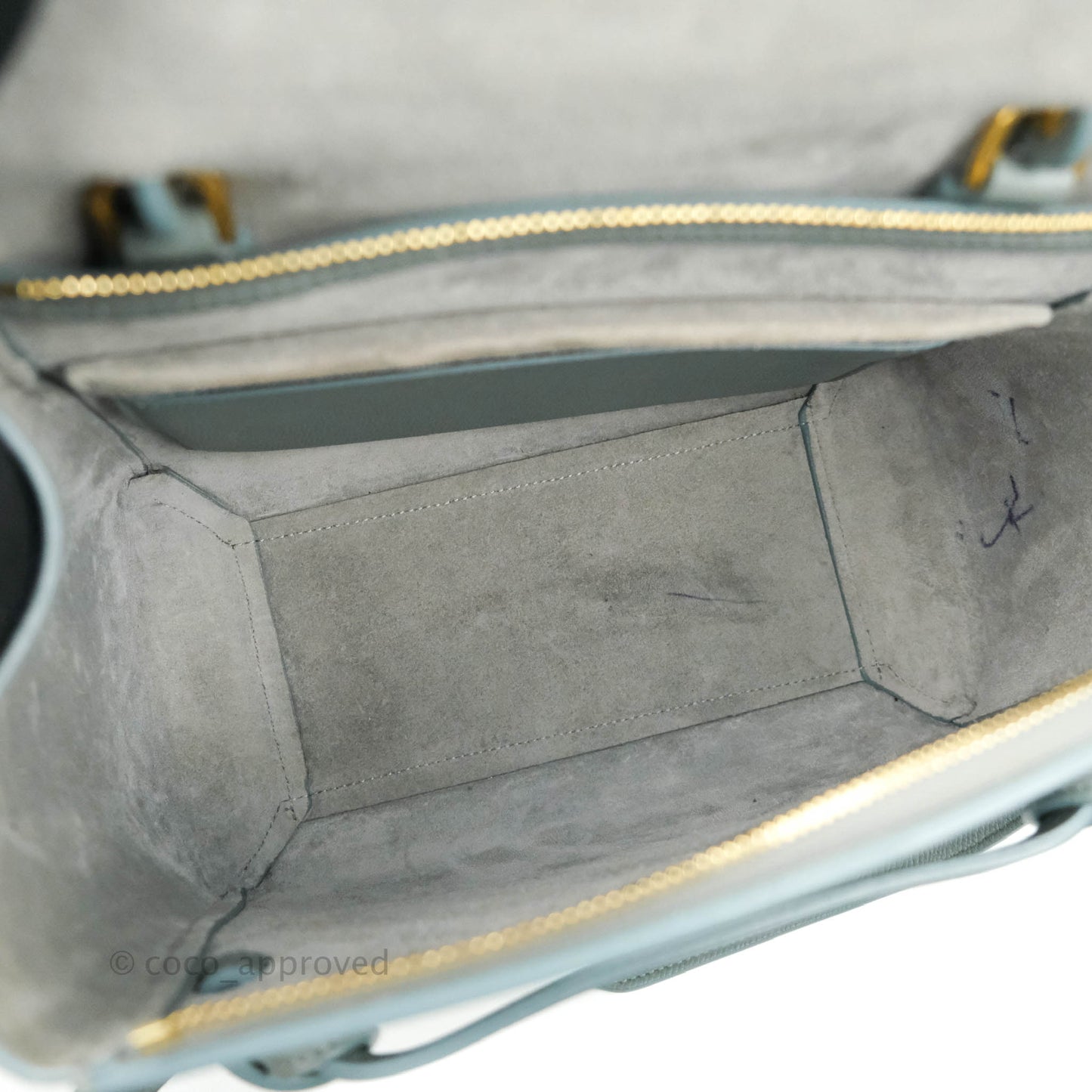 Celine Micro Belt Bag Light Blue Grained Calfskin Gold Hardware
