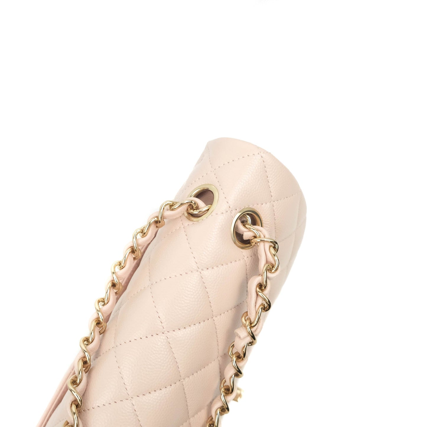 Chanel Classic Small S/M Flap Rose Clair Pink Caviar Gold Hardware 21C