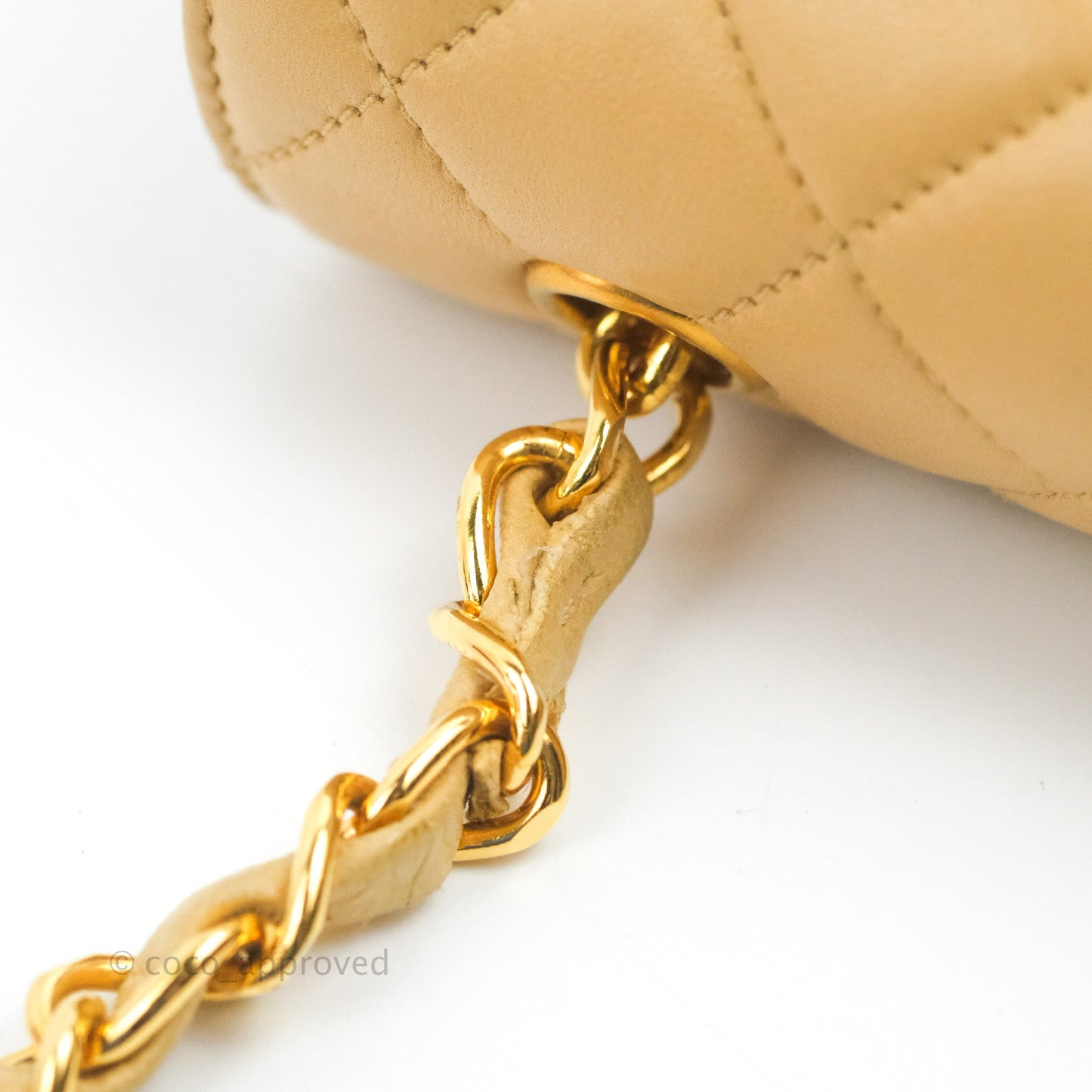 Chanel Vintage Mini Square Beige Lambskin 24K Gold Hardware