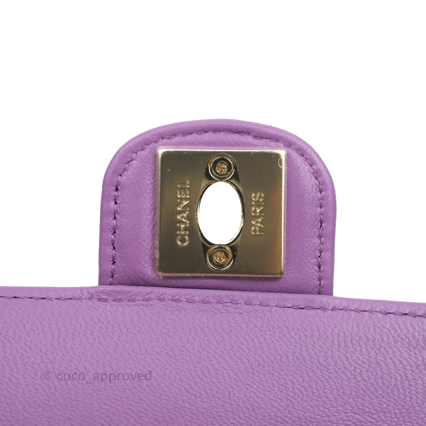 Chanel Small Heart Bag Purple Lambskin Gold Hardware 22S
