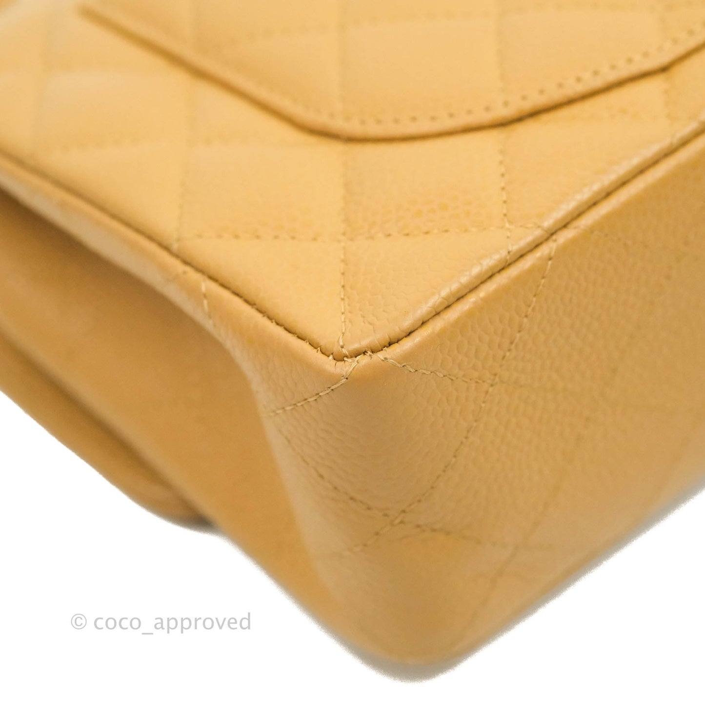 Chanel S/M Small Classic Quilted Flap Dark Beige Caviar 24K Gold Hardware