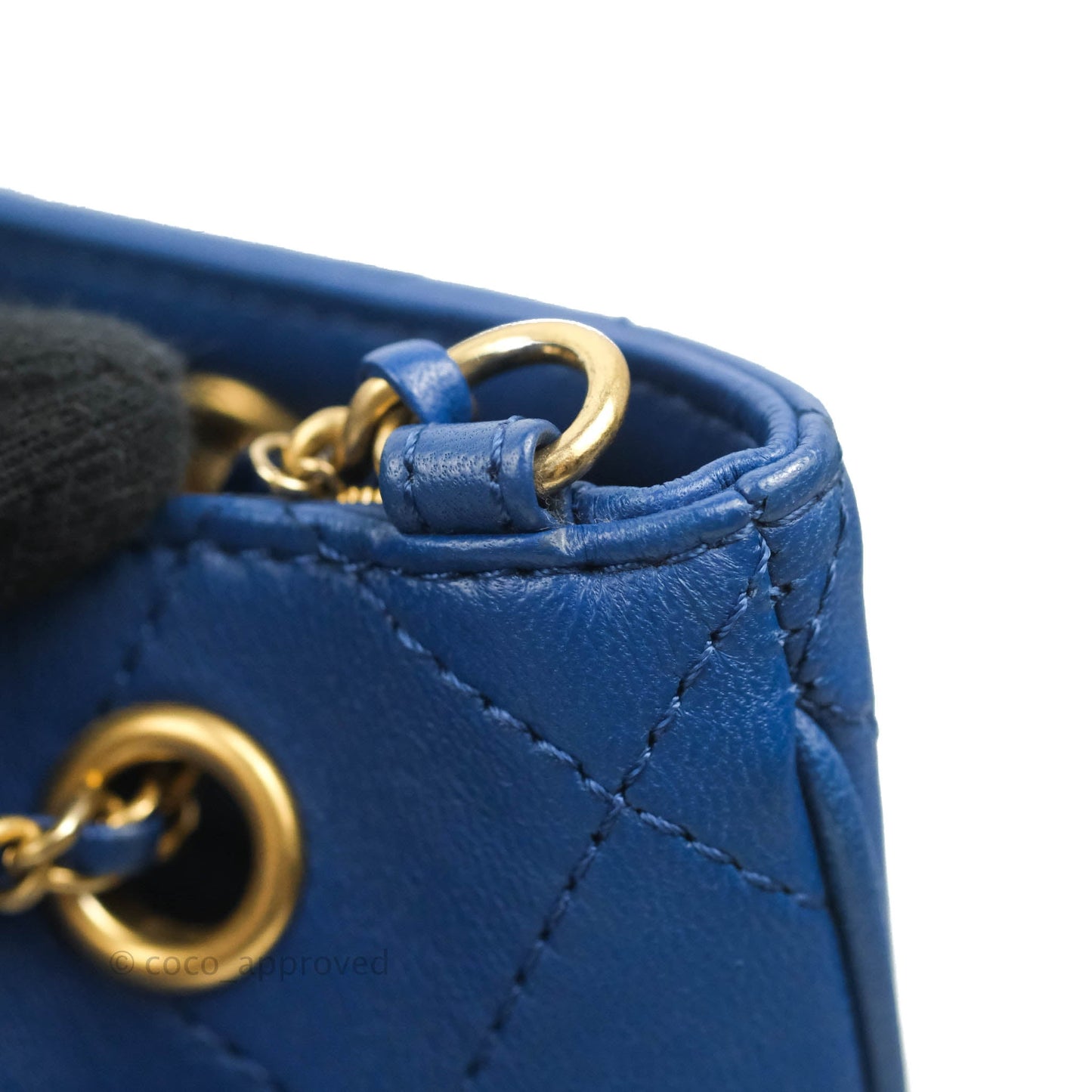 Chanel Egyptian Amulet Drawstring Bucket Bag Navy Aged Gold Hardware