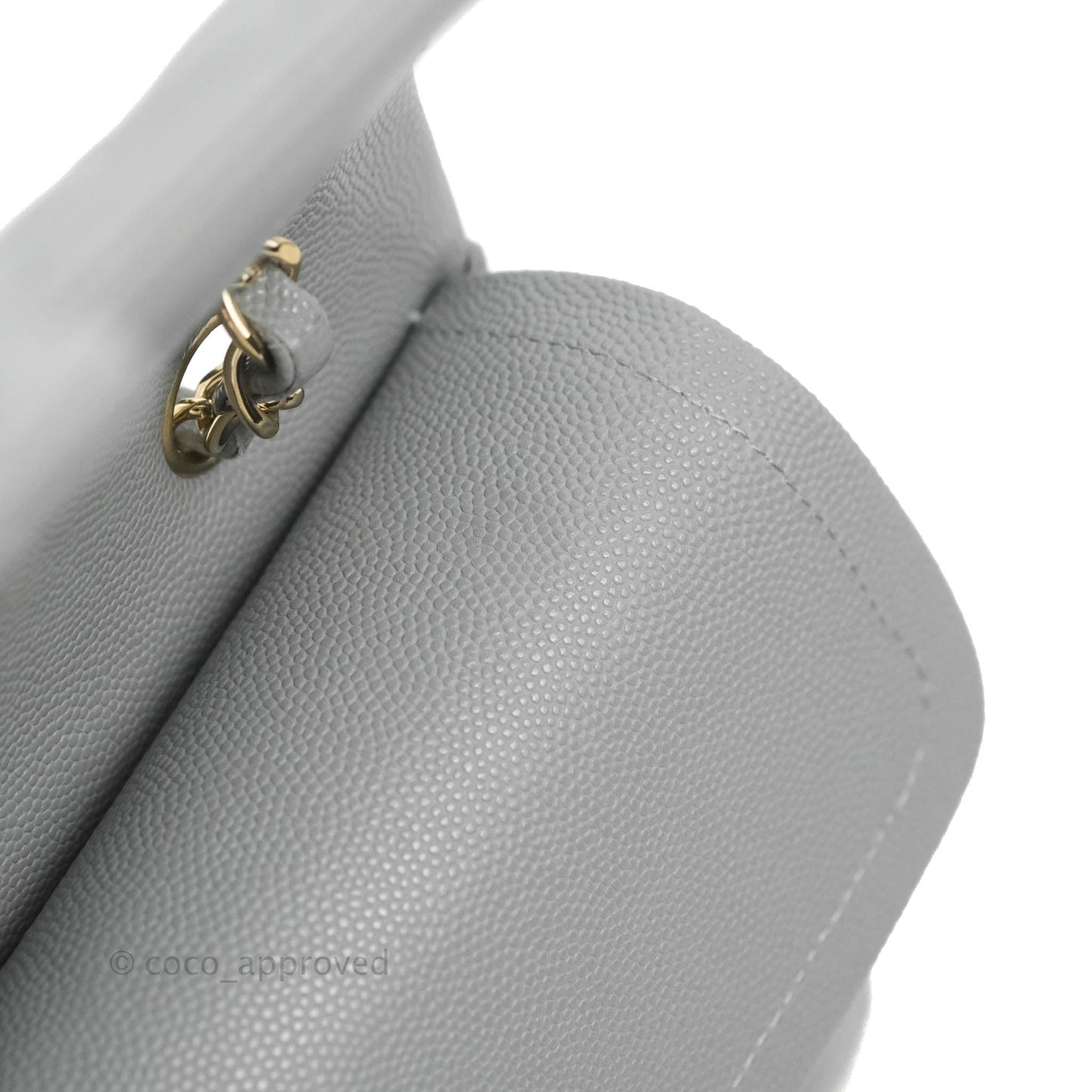 Chanel Classic M/L Medium Flap Quilted Grey Caviar Gold Hardware 20C