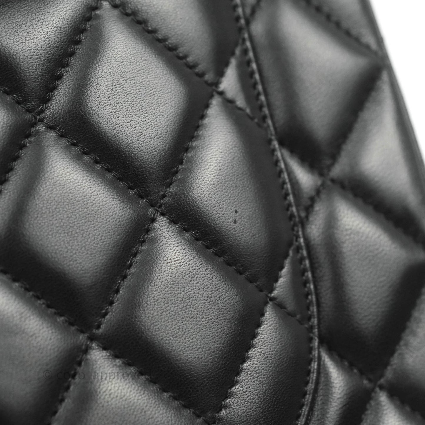 Chanel Quilted Maxi Single Flap Black Lambskin Silver Hardware